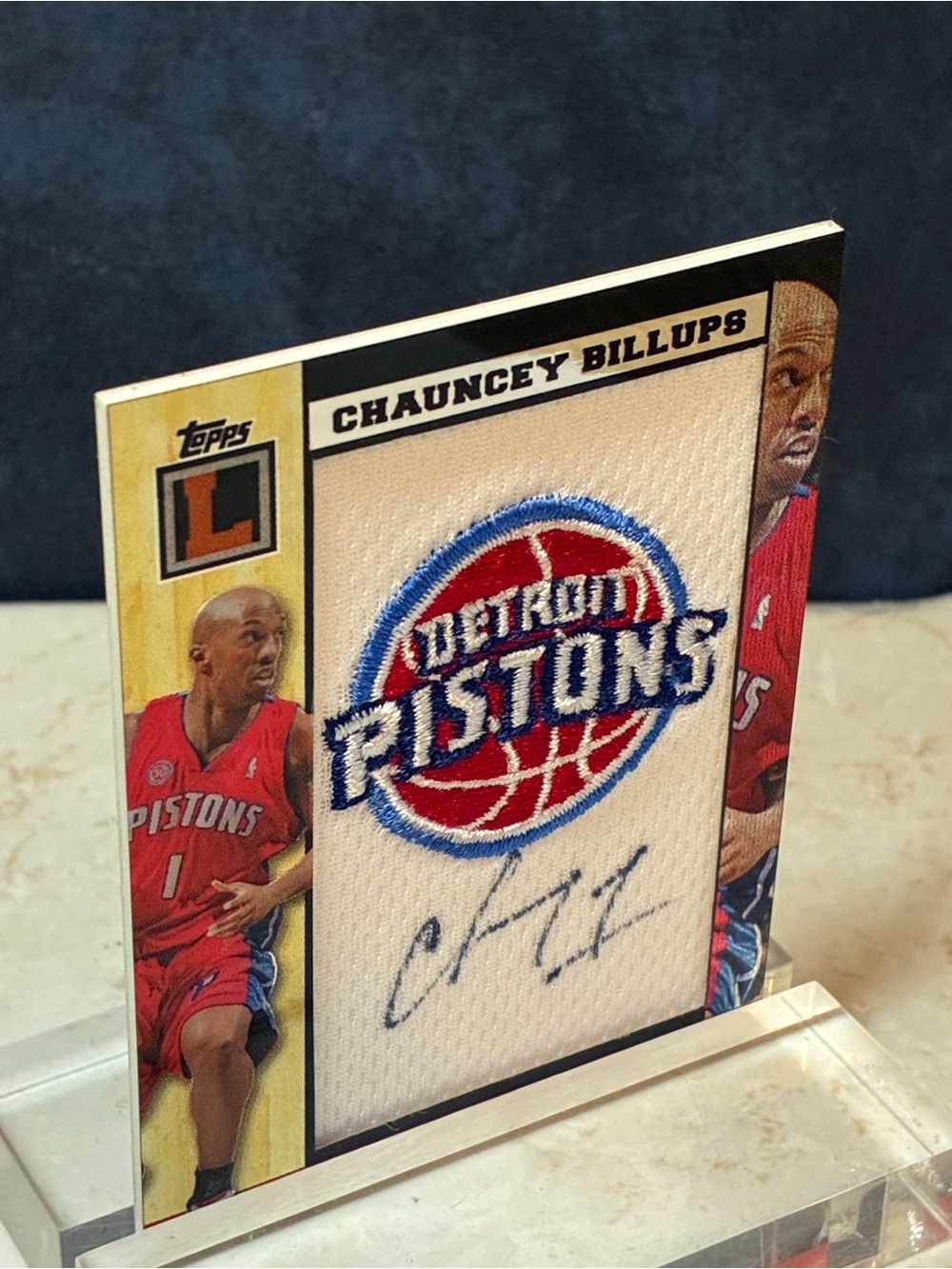 Chauncey Billups Team Logo Autographed Basketball Card - Picture 2 of 10